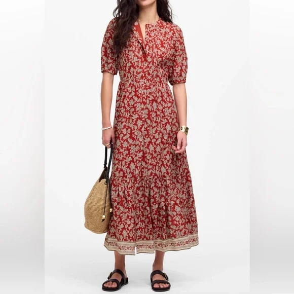 Madewell | Dresses | Nwt Madewell Pintucked Puffsleeve Midi Dress In Floral  Size | Poshmark
